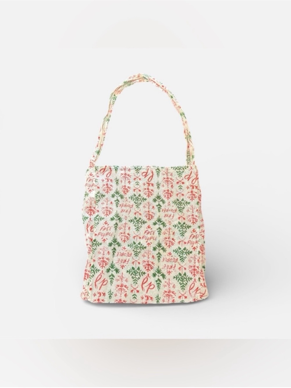 FREE PEOPLE Reusable Christmas Tote Bag